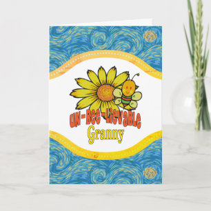 Carte Fleurs de soleil et abeilles Granny incroyables