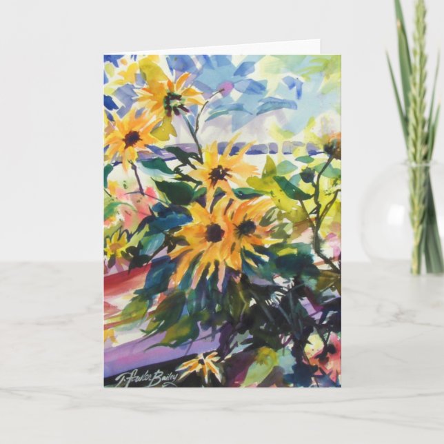 Carte "Fleurs de soleil et ombres" (Devant)