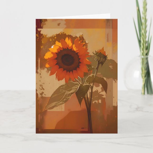 Carte Fleurs de soleil Wabi Sabi (Devant)
