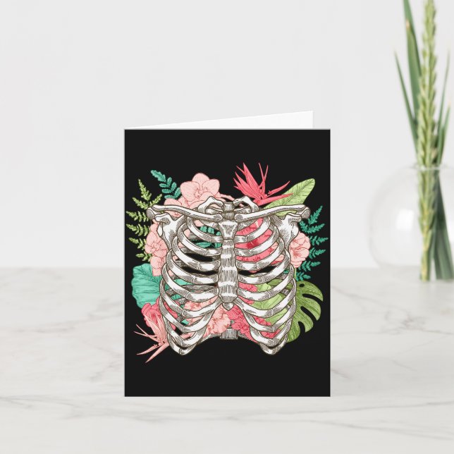 Carte Fleurs de squelette Radiographie de la cage thorac (Devant)