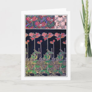 Carte Fleurs de style Art Nouveau, Mucha
