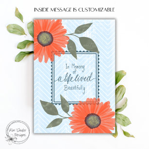 Carte "Fleurs de sympathie" en mémoire