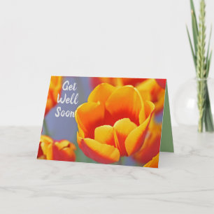 Carte Fleurs de tulipes jaunes et rouges élégantes se po