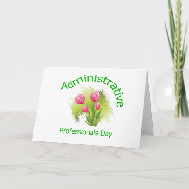 Carte Fleurs de tulipes Journée des professionnels admin (Devant)