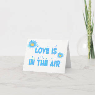 Carte Fleurs de turquoise bleu aquarelle - Bonjour Amour