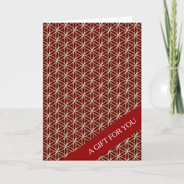 Carte FLEURS DE VIE - motif d'or blanc (Devant)