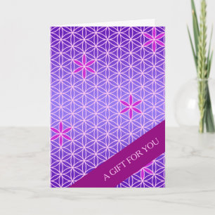 Carte FLEURS DE VIE - motif rose magenta