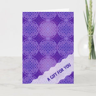 Carte FLEURS DE VIE - violet lila motif