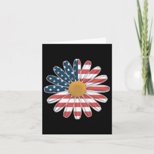 Carte Fleurs Décontractées Drapeau Américain Étoiles Et