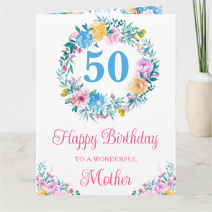 Carte Fleurs d'été pastel aquarelle pour anniversaire