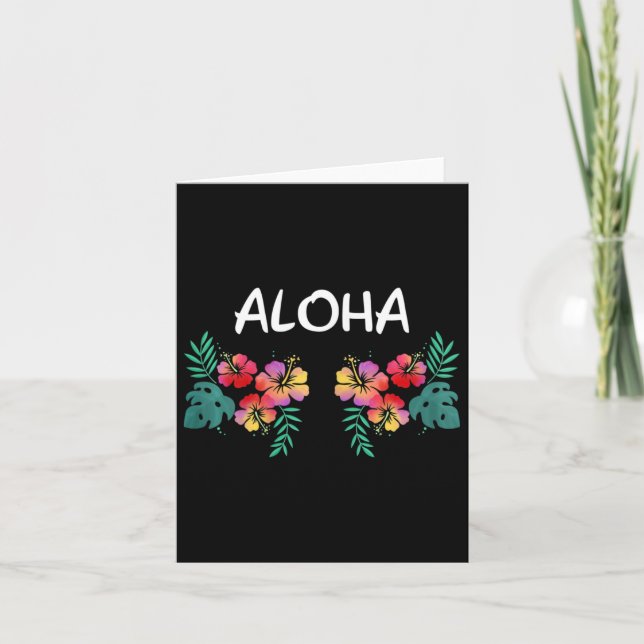 Carte Fleurs d'Hibiscus Femmes Poitrine Hawaïenne Aloha  (Devant)