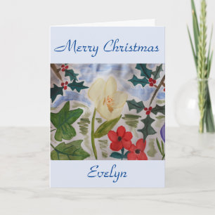 Carte Fleurs d'hiver et Noël de houx