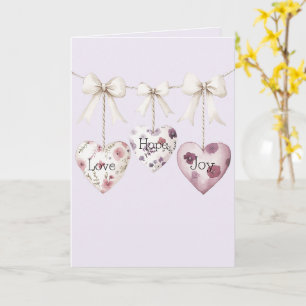 Carte Fleurs d'inspiration Amour Espoir Joie Cœurs Arc