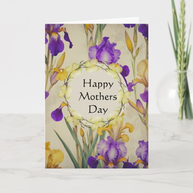 Carte Fleurs d'iris pour la fête des mères  (Devant)