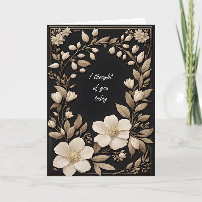 Carte Fleurs d'ivoire Pensant à vous (Devant)