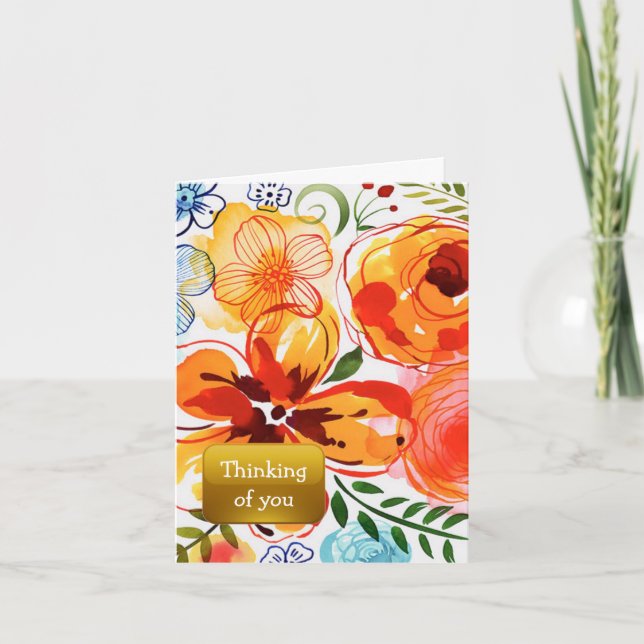 Carte Fleurs d'Orange Pensées pour Toi  (Devant)