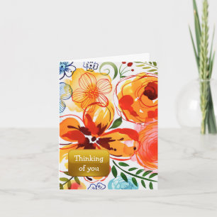 Carte Fleurs d'Orange Pensées pour Toi