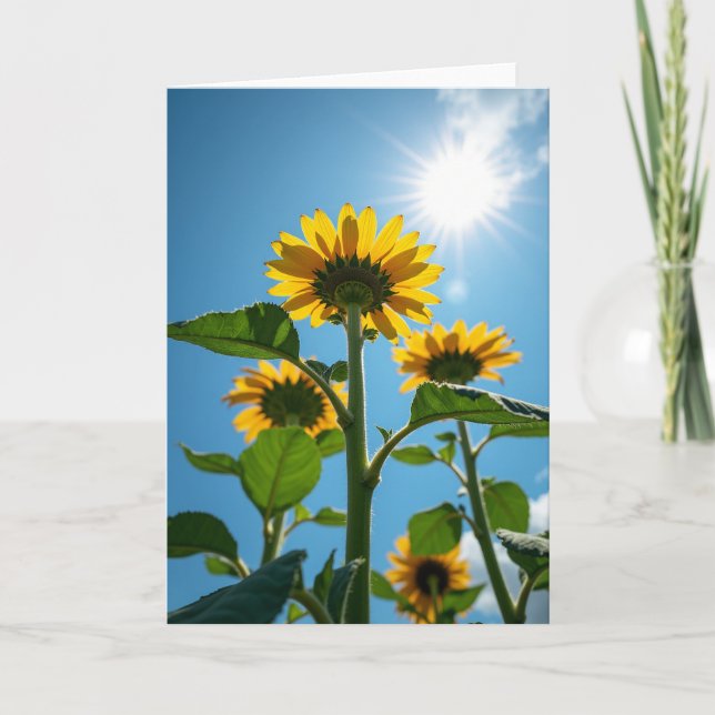 Carte Fleurs Dorées d'Anniversaire (Devant)