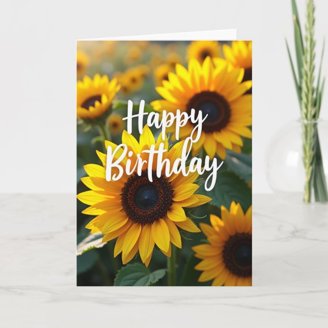 Carte Fleurs Dorées Joyeuses (Devant)