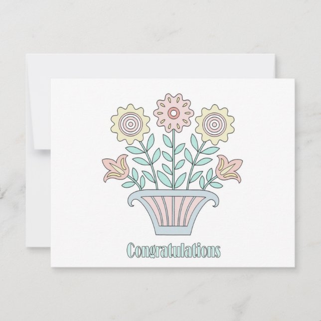 Carte Fleurs douces Félicitations (Devant)