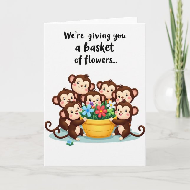 Carte Fleurs Douces Singes (Devant)