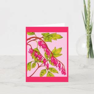 Carte fleurs du coeur saignant