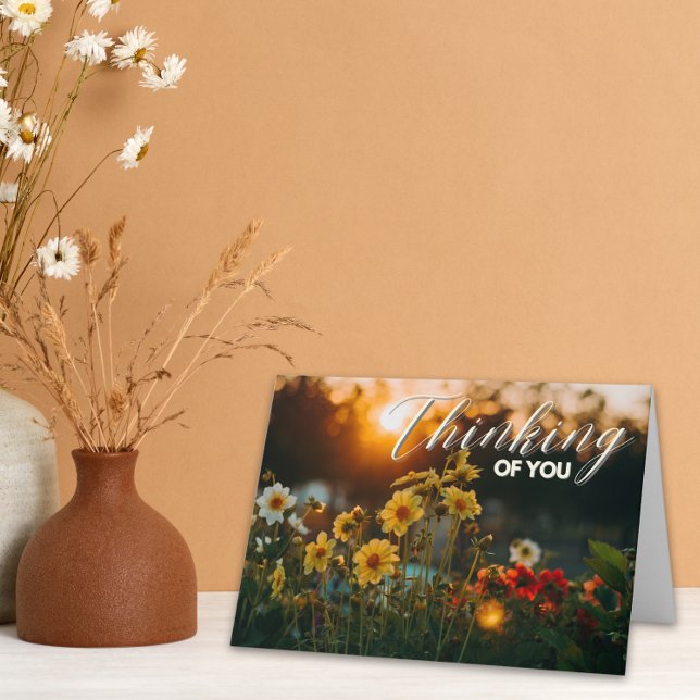 Carte Fleurs durant l'heure dorée en pensant à toi (Créateur téléchargé)