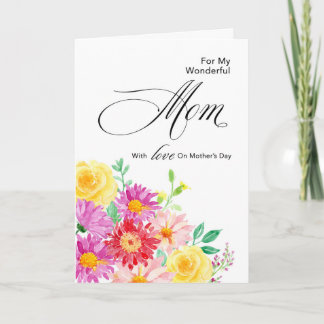 Carte Fleurs éclatantes pour maman le jour de la fête de