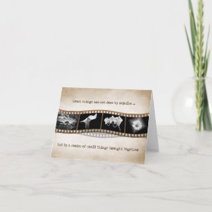 Carte fleurs en filmstrip avec citation