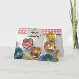 Carte Fleurs en Papier Pour Votre Anniversaire