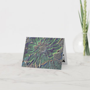 Carte Fleurs en relief avec couleur