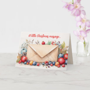 Carte Fleurs et baies d'enveloppes modifiables Noël