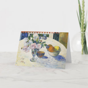 Carte Fleurs et bol de fruits   Paul Gauguin