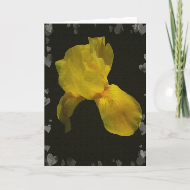 Carte Fleurs et coeurs jaunes Csrds (Devant)