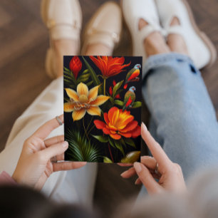 Carte Fleurs et oiseaux tropicaux   Moderne Haeckel