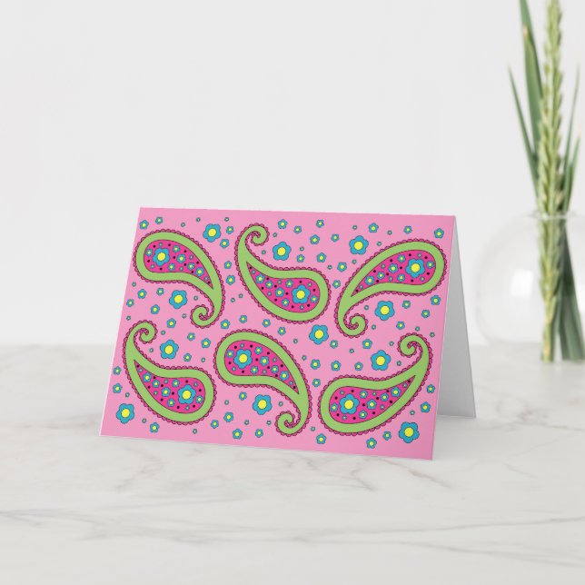 Carte Fleurs et Paisley (Devant)