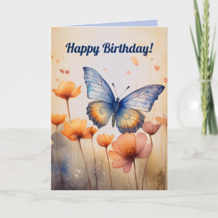 Carte Fleurs et papillon modifiables