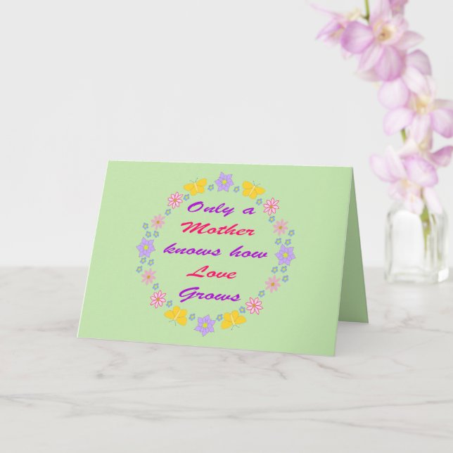 Carte Fleurs et papillons de la Fête des mères (Orchidée)