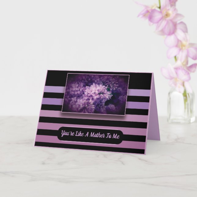 Carte Fleurs et rayures violettes Lilac (Orchidée)