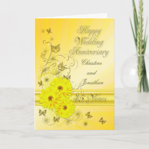 Carte Fleurs fabuleuses 45e anniversaire de mariage pour