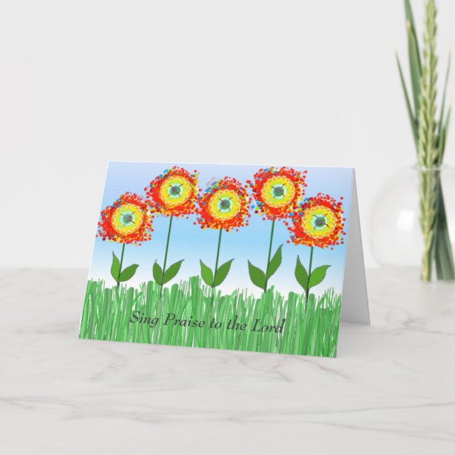 Carte Fleurs Fantaisistes d'Encouragement (Devant)