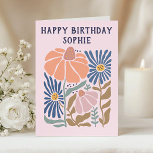 Carte Fleurs Fantaisistes Joyeux Anniversaire