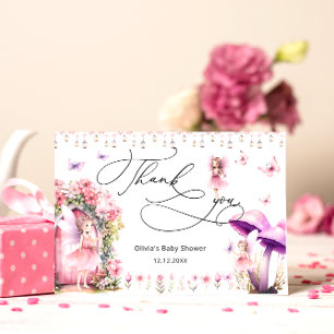 Carte Fleurs Fée Moderne Baby shower Jardin Merci