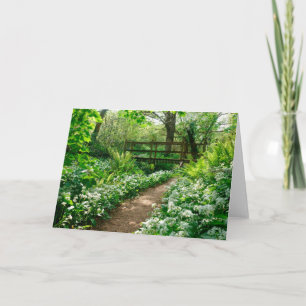 Carte Fleurs Fleurs sauvages blancs en forêt