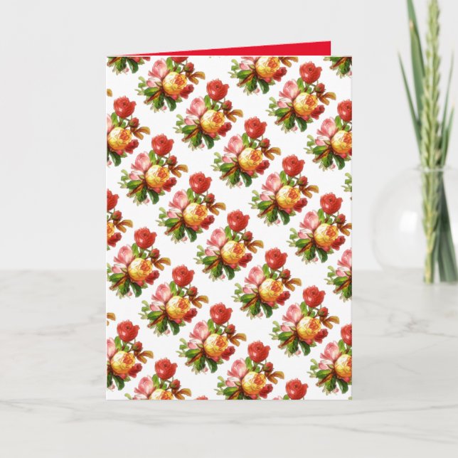 Carte Fleurs Floral Rose Anglaise Jardin Fête des Mères  (Devant)