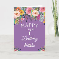 Fleurs Florales Aquarelle Violettes pour 7ème Anni