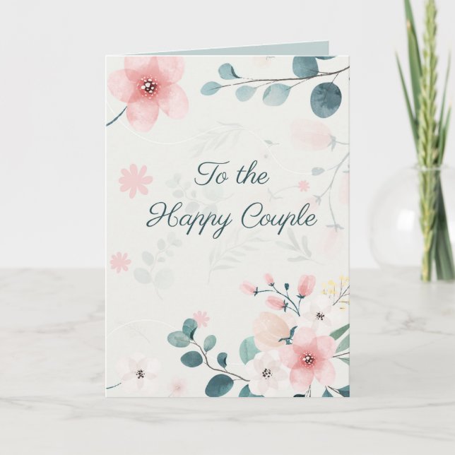 Carte Fleurs Florales au Pastel Modifiables (Devant)