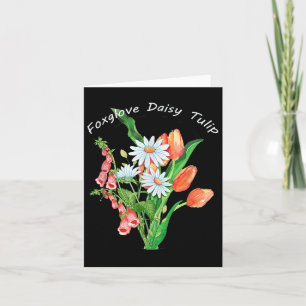 Carte Fleurs Foxglove Daisy Tulip Flore subtile
