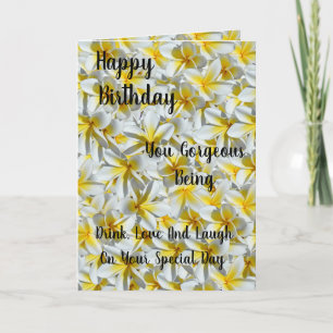 Carte Fleurs Frangipaniennes Jaunes Et Blanches,
