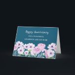 Carte Fleurs Grandson et son anniversaire de femme<br><div class="desc">Joyeuse carte d'anniversaire mariage pour petit-fils et sa femme avec de jolies fleurs d'aquarelle violette,  et vers feutré.</div>